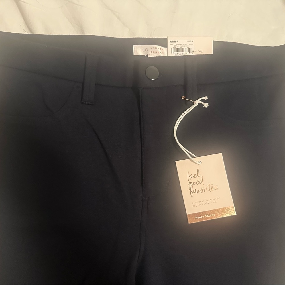 Lauren Conrad Skinny Ankle Black Work Pants
